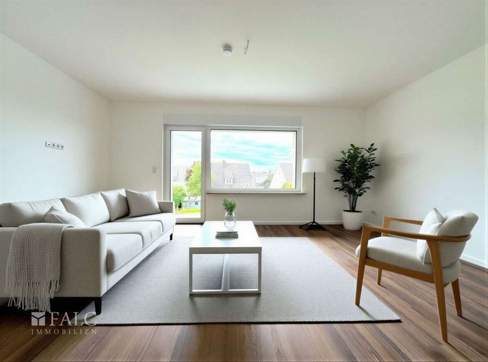 ***Wohnen am Wieter - Erstbezug einer barrierefreien 3 Zimmer Wohnung nach KfW55 Sanierung*** – KI Wohnzimmer