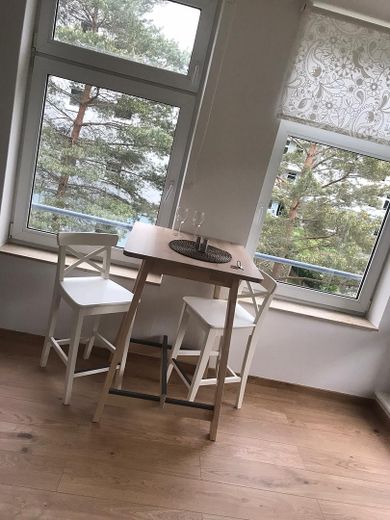 Ruhig, hell, möbliert - Apartment mit Balkon und Top-Anbindung zwischen Adlershof und Flughafen BER – Wohnzimmer
