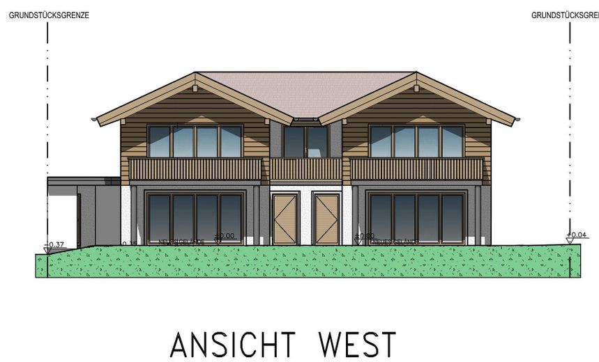 Wohnen mit Bergkulisse – massiv gebaut, für immer daheim – Ansicht West