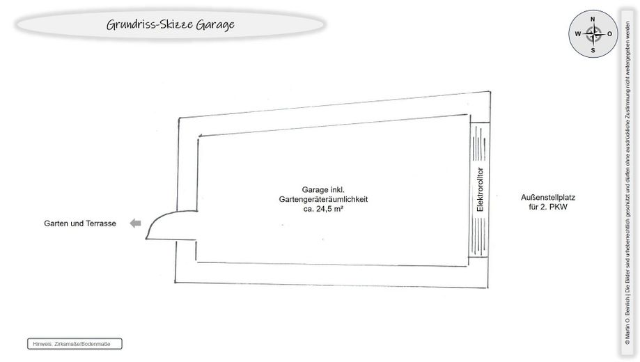 Grudriss-Skizze Garage