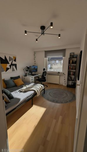 Appartamento ristrutturato di 3 locali con loggia in una tranquilla strada senza uscita di Amburgo-Schnelsen – Kinderzimmer KI-generiert