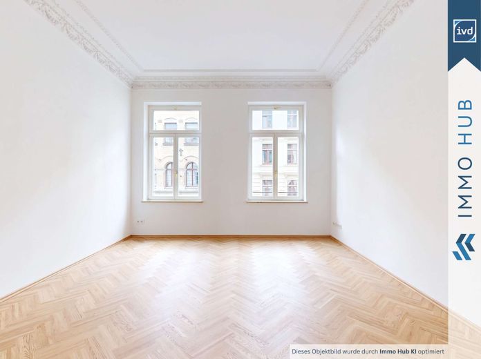 ++ Bezugsfreie, traumhafte 3-Zimmer-Altbauwohnung mit Stuckelementen und hochwertiger Ausstattung ++ – 5999539-YU9e2X4ZLhp4LG2rWAYXQaC4-Wohnzimmer.jpg