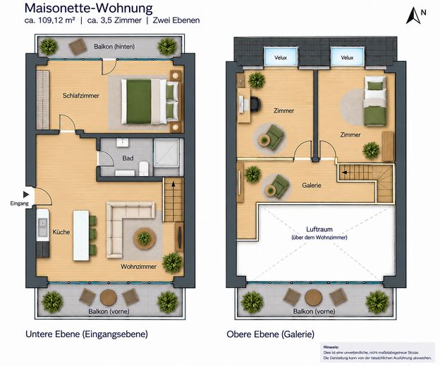 Appartement duplex moderne, lumineux et exclusif à Hummelsbüttel – Photo 13