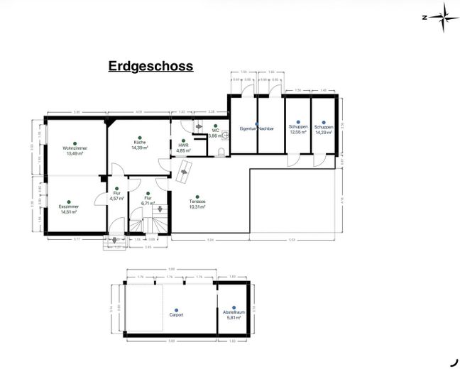 Modernes Einfamilienhaus mit viel Platz und idyllischem Garten, Kaufgrundstück – ERDGESCHOSS