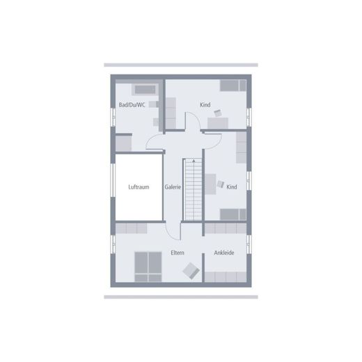 UNA CASA IN CUI IL MODERNO INCONTRA IL CLASSICO – Grundriss Dachgeschoss