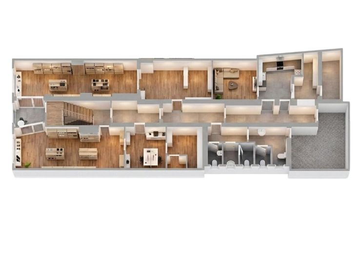 Haus mit Gewerbe + Wohnung in Köthen Innenstadt 1A-Lage - Ideal für Selbstständige oder Investoren – 3D-Grundriss EG