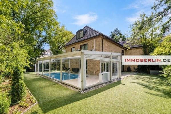IMMOBERLIN.DE - Toplage Grunewald! Exquisites Einfamilienhaus & separates Gewerbehaus
