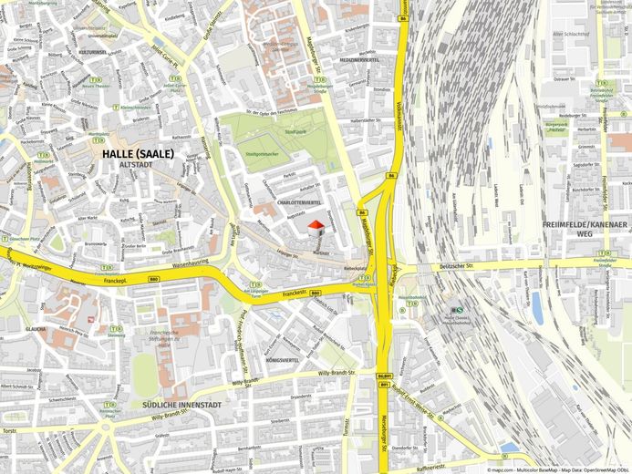 WG´s Aufgepasst! 6,5-Raumwohnung mit Einbauküche in der Röserstraße zu vermieten! – Geolyzer Kartenausschnitt