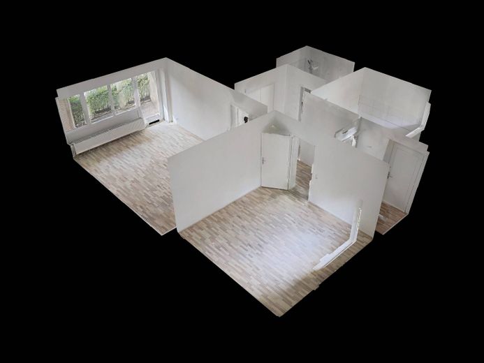 Moderno apartamento de 2 habitaciones con terraza privada y bañera en el sur de Burgdorf – 3D-Ansicht Grundriss