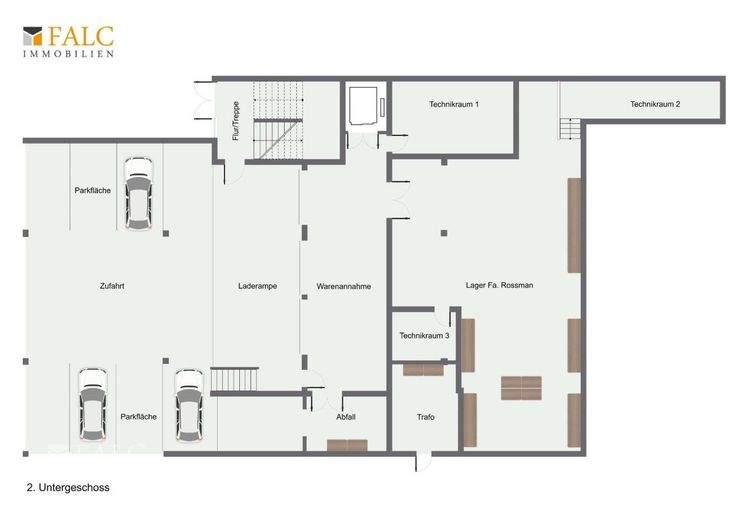 Solides Gewerbeinvestment - Zentrale Lage, starke Mieter, sichere Perspektive – Grundriss 2. Untergeschoss