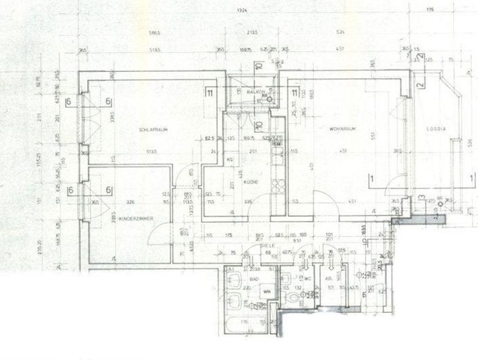 Grundriss bemaßt