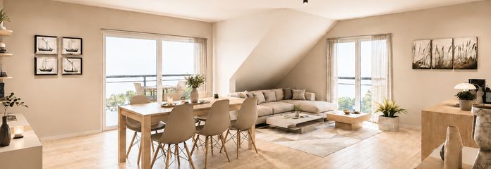 Familienfreundliche 5,5-Zi.-Maisonette in Ergenzingen – Balkon, TG-Stellplatz, ruhige Lage – Visualisierung 1. DG Wohnen