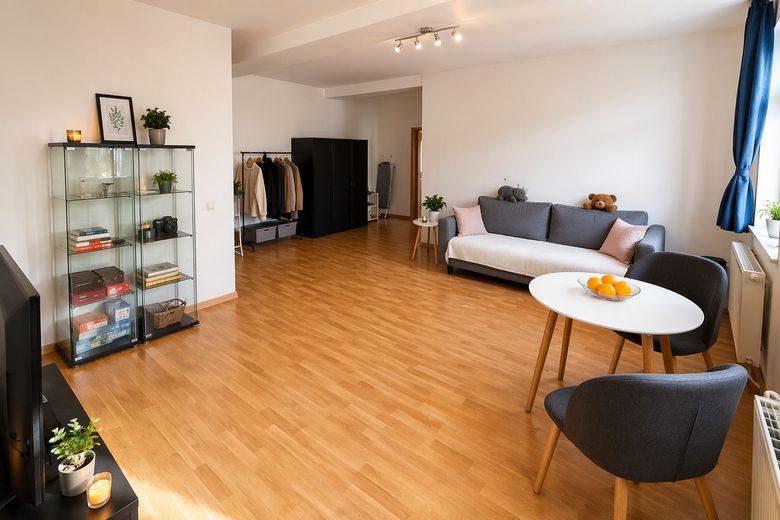 Top-Innestadt-Lage Halle: Stilvolle 2‑Zimmer‑Wohnung mit moderner Küche – Wohnzimmer