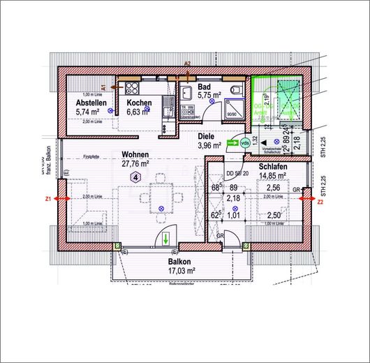 Idyllisches Wohnen im Dachgeschoss - Attraktive 2-Zimmer-Wohnung in Pfuhl – Grundrisse_DG_