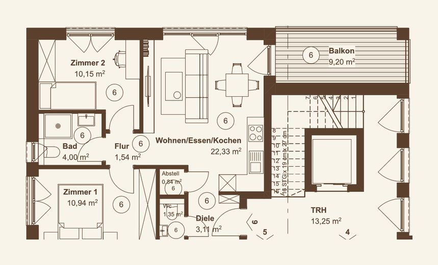 3-Zimmer-Neubauwohnung mit Balkon – Foto 2