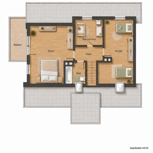 Großzügiges Familienhaus mit Garten in Dreieich Sprendlingen, Grenze Buchschlag – OG Option1 Eltern+Kinderzimmer