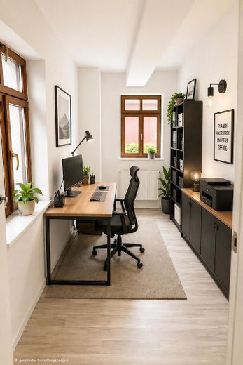 Stilvolle Altbauwohnung im Herzen von Schwabach – urbanes Wohnen mit historischem Charme – Arbeitszimmer KI