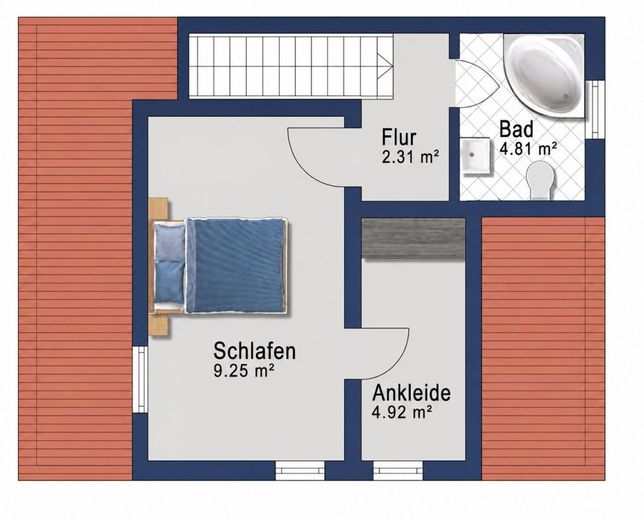 Seltene Gelegenheit in Dingolfing - Doppelhaushälfte mit großem Grundstück in ruhiger Lage nahe BMW – 2. Obergeschoss