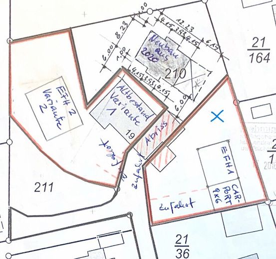 Traumbaugrund: Ca. 700 qm in ruhiger Sackgasse – Ausschnitt gemarkertes Grundstück mit EFH