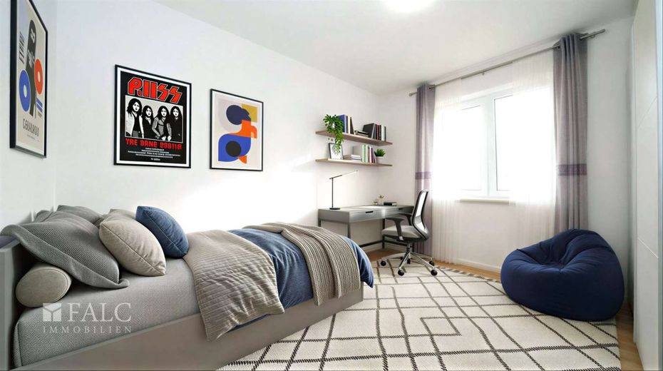 Exklusives Neubau-3-Familienhaus! Effizienz trifft auf hochwertige Wohnqualität! - FALC Immobilien – Jugend- Kinderzimmer OG (Vis.)