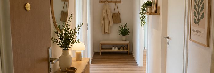 Ideal für Familie oder WG: Sanierte 3-Zimmer-Wohnung mit Balkon & Einbauküche – KI gen. - Wohnungseingang 