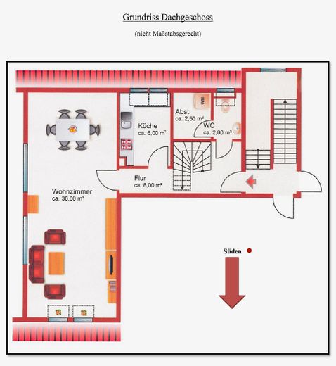 Bellissimo e accogliente appartamento mansardato con 3 locali, balcone e garage sotterraneo – Grundriss unten