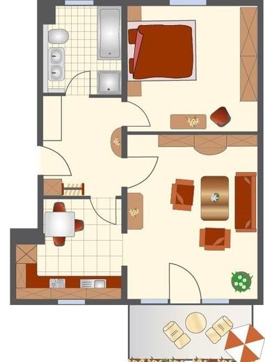 2-RAUM WOHNUNG MIT BALKON – Grundriss