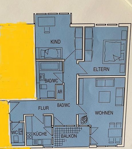 Gepfl. 3-Zi-Whg. 89qm Balkon Bad Gäste-WC Keller Tiefgarage in Nbg provisionsfrei v. Privat – Foto 13