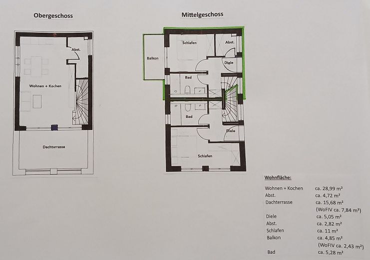 Neubau – Erstbezug | 2-Zimmer-Maisonettewohnung | Dachterrasse | EBK – Grundriss