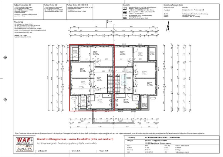 2026’da ilk kez oturuma hazır: Magdeburg’un güneyinde ikiz evin yarısı – bahçe, şömine, ısı pompası, 150 m², A+ – Grundriss Obergeschoss