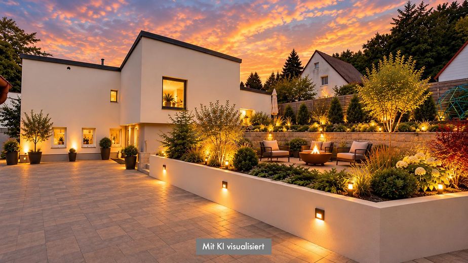 Architekten-Bungalow mit großem Grundstück und Baupotenzial – Außenansicht fertiggestellt