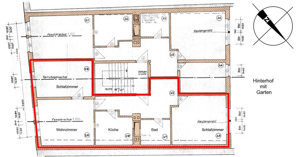Provisionsfrei: Freundliche, gepflegte 3 Zi-Wohnung im Herzen der Altstadt Stralsunds – Grundriss