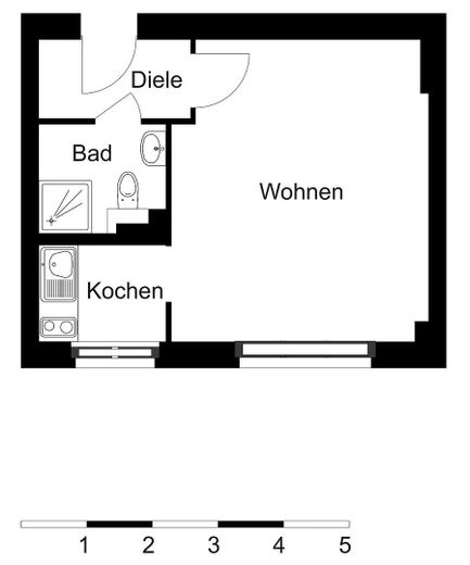 Appartement 1 pièce disponible immédiatement, de particulier à particulier, à Kreuzberg – près de Bergmannstraße & Viktoriapark – Grundriss