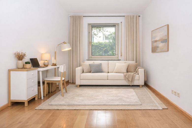 Menterschwaige: 3‑Zi.-Terrassenwohnung (117 m²) mit 200 m² Garten & TG – möbliert oder unmöbliert – Gäste-/Arbeitszimmer