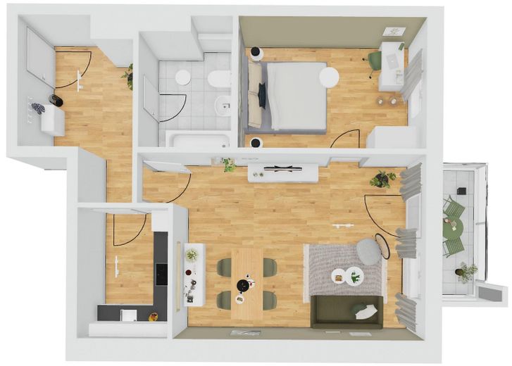 Grundriss mit Möbeln
