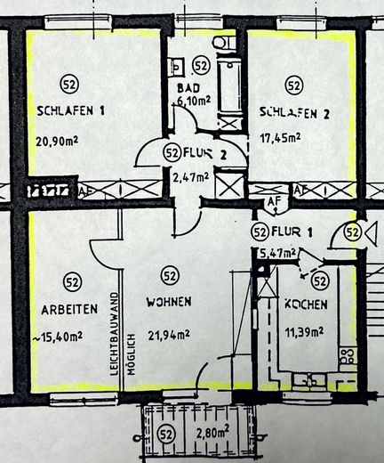 104 m² Wohnkomfort in ruhiger Lage – 3 Zimmer, Balkon & Stellplatz – Grundriss