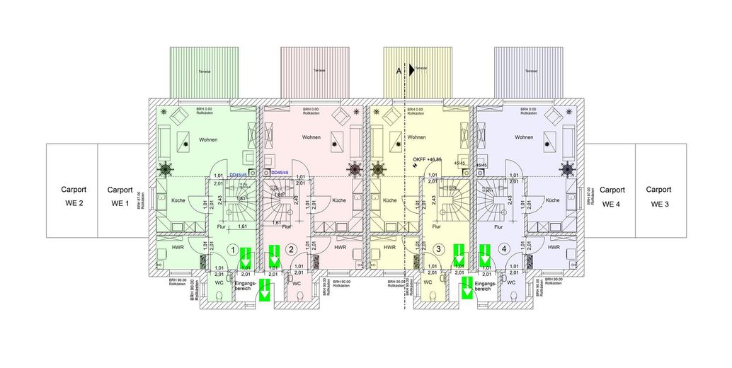 Erdgeschoss WE 1 bis WE 4