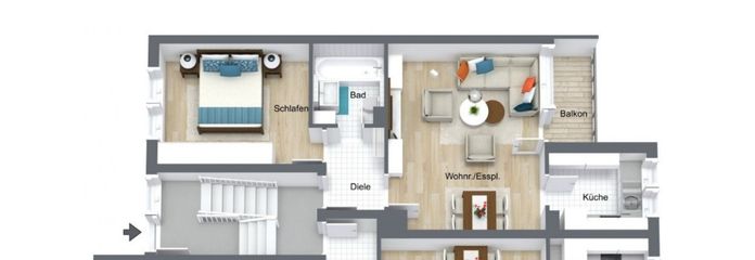 Beispielmöblierung Appartement