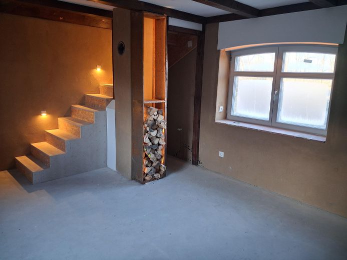 Außergewöhnliches Wohnhaus in freier Natur – Kaminzimmer