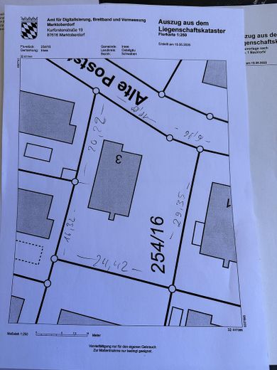 Lageplan mit Maßen