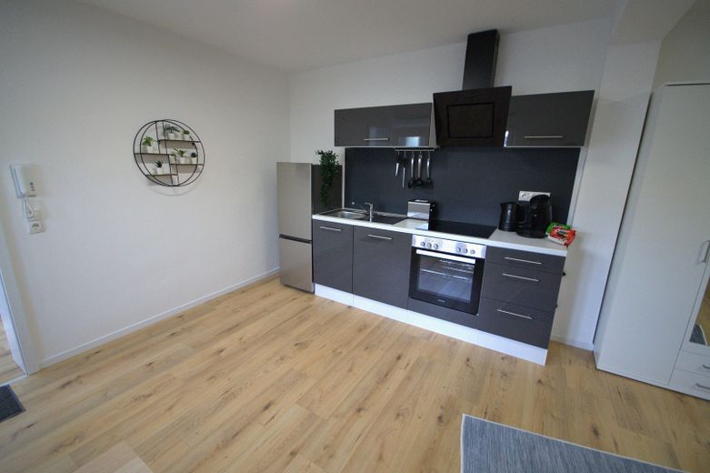 Appartement moderne d’une pièce, meublé et entièrement équipé, location temporaire – Einbauküche