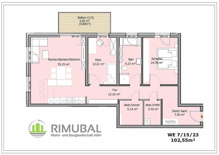 Bahçeli hayalinizdeki daire – Grundriss mit Möbel