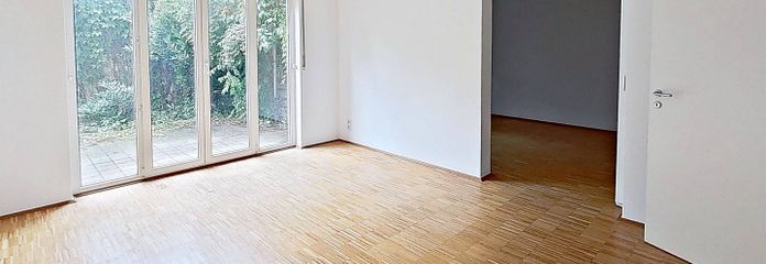 ** Appartamento con 2 locali al piano terra con terrazza soleggiata a Lipsia ** – Ansicht I: Wohnzimmer