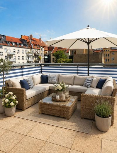 At Staden: An exclusive townhouse with 110 sqm on a well-maintained private street – visual  sonnige Dachterrasse