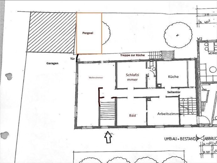 Mehrfamilienhaus - 5 Wohnungen u. 2 Garagen – WHG 1 Grundriss