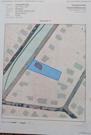 vrijstaand huis op een toplocatie in Bad Münder – Lageplan