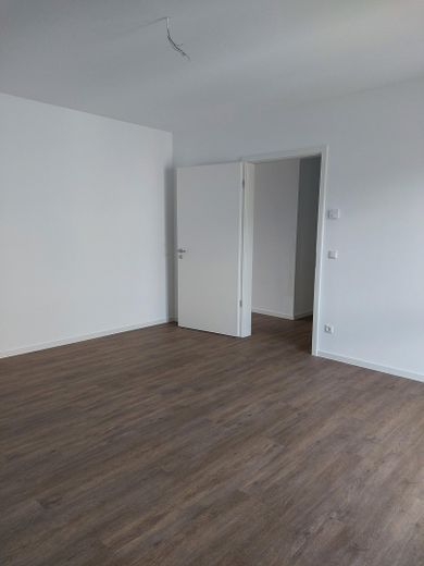 Erstbezug 2-Zimmer-Wohnung (1. OG, Balkon, barrierefrei) in Berge bei Nauen – Schlafzimmer