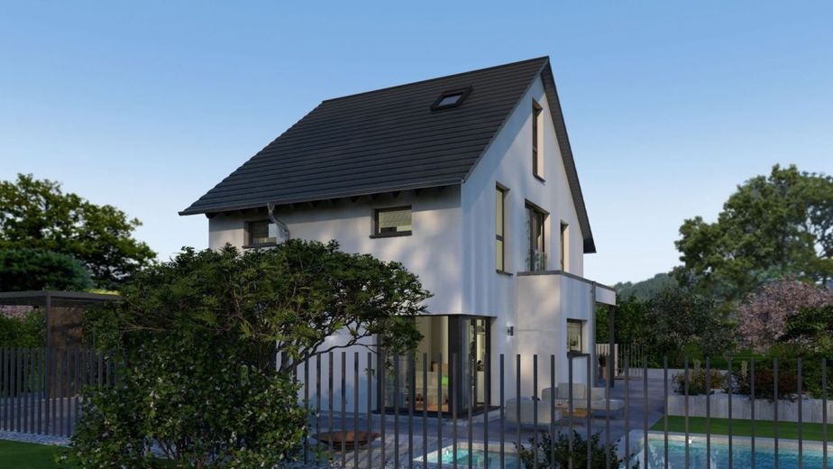 DOM O DOJRZAŁEJ ARCHITEKTONICZNIE I FUNKCJONALNEJ KONSTRUKCJI – Ansicht Garten