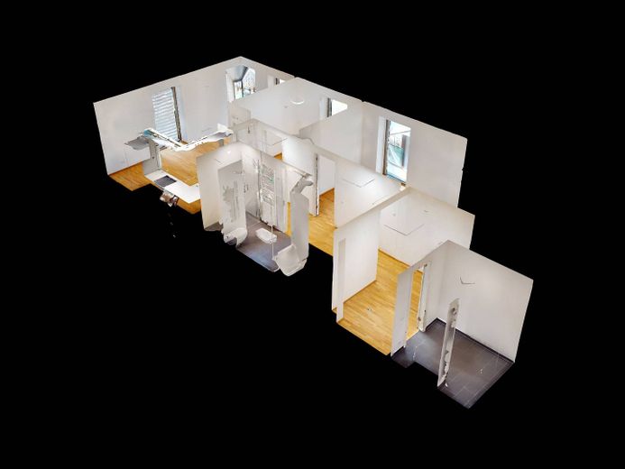 Appartamento di nuova costruzione di 3 locali in posizione centrale con BALCONE e cucina componibile nel nord-ovest di Friedrichshain – 3D-Ansicht Grundriss