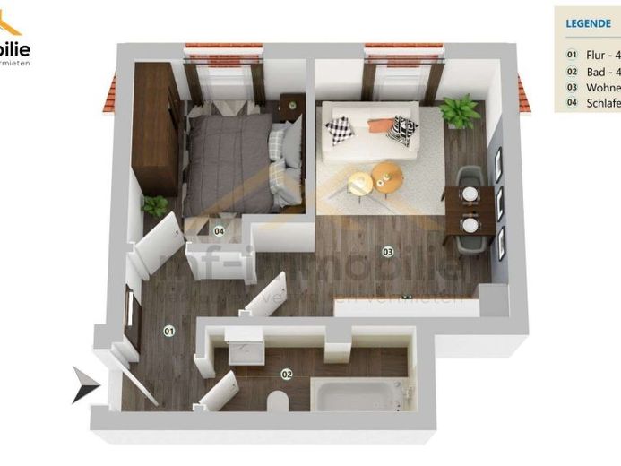 zwei Zimmer Appartement in Mariental 35qm – Foto 1